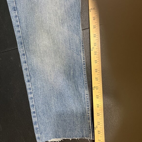Levis Strauss Jeans Men 38 X 30 Signature Slim Straight Blue Denim *Cropped - Picture 9 of 9